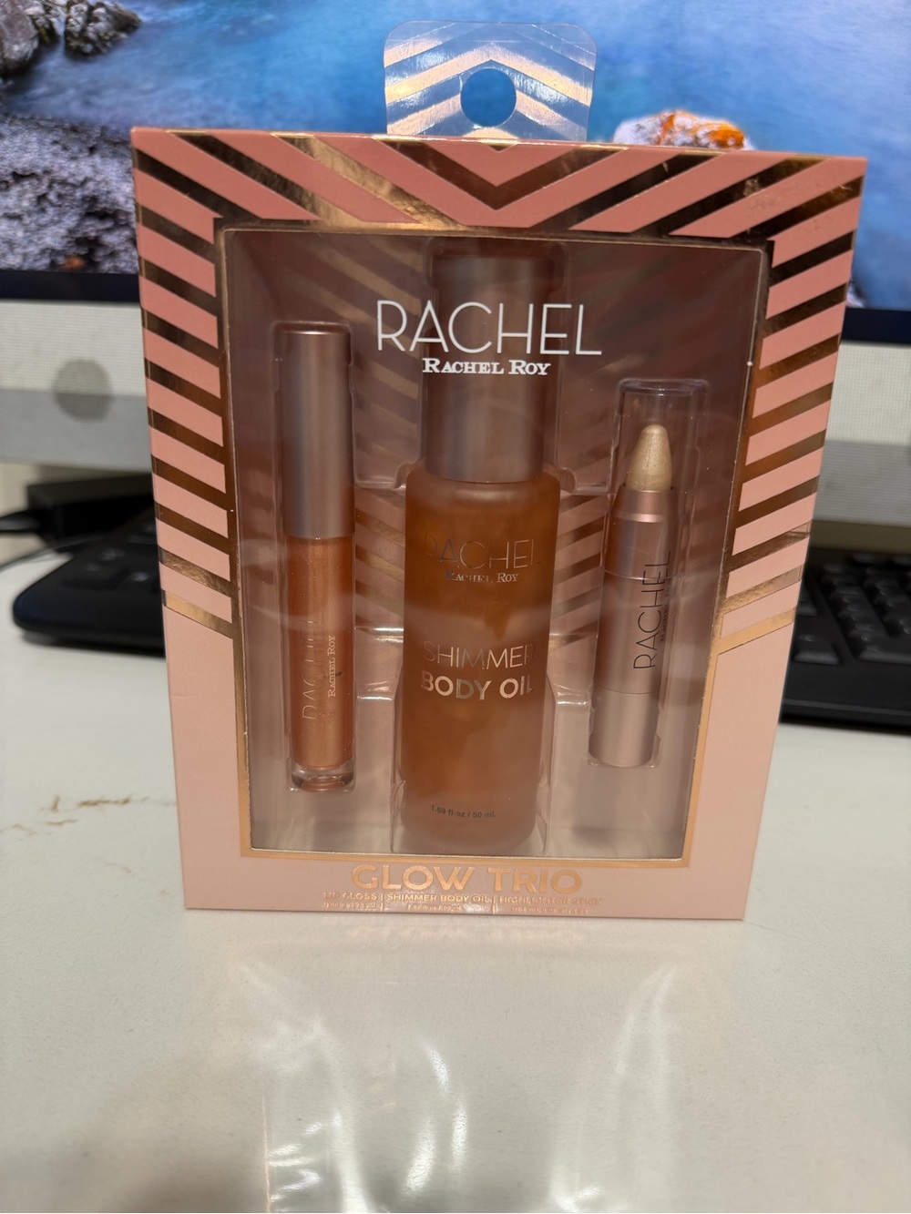 RACHEL Rachel Roy Glow Trio Shimmer Body Oil & Highlighter Set - Rose Gold